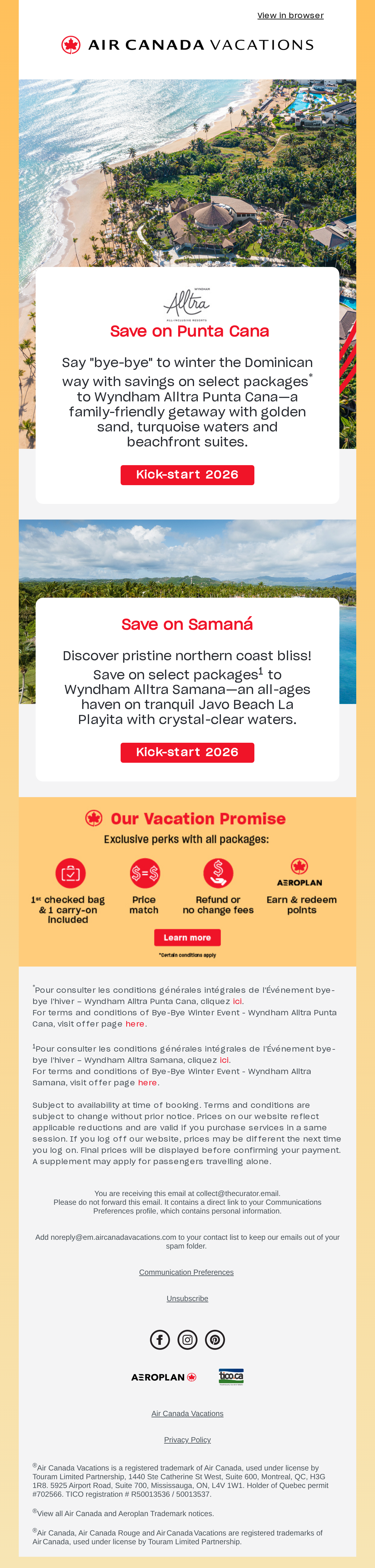 Explore Wyndham Alltra's dreamiest resorts in the D.R.🐚 - email email from Air Canada Vacations