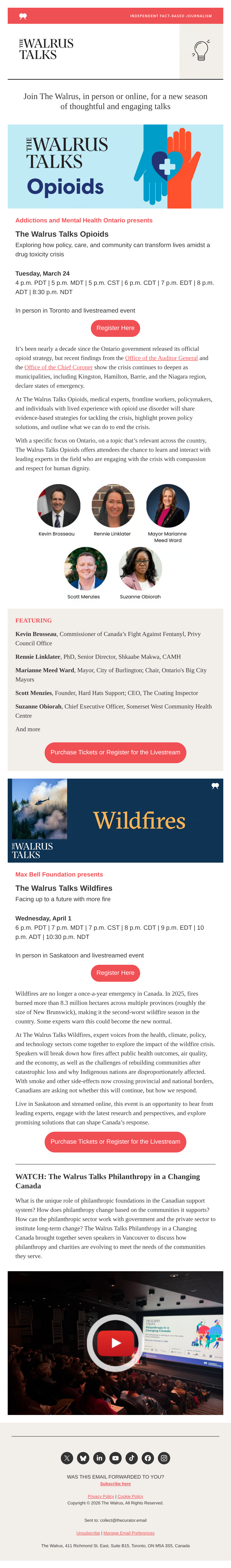 🎤 A New Season of The Walrus Talks Begins - email email from The Walrus