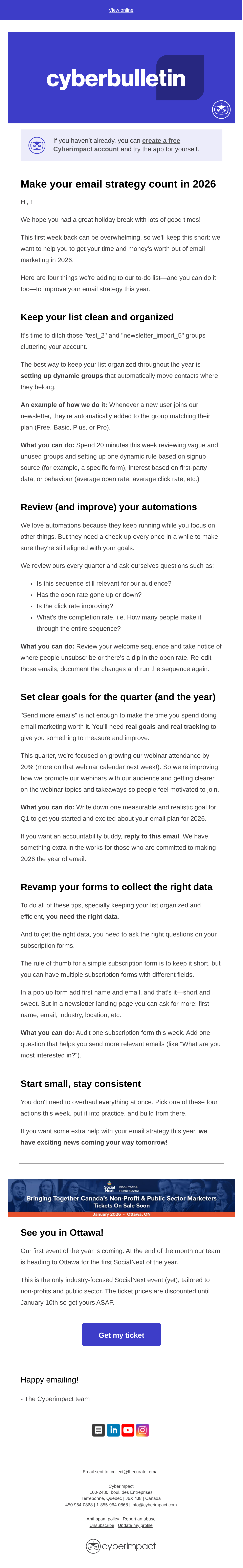Make email worth it in 2026 - email email from Cyberimpact Team